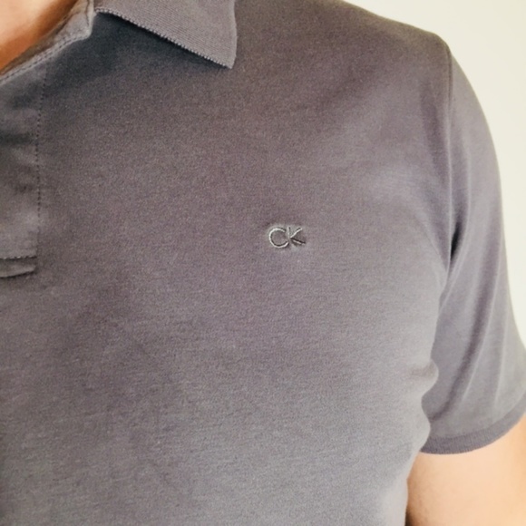 Calvin Klein Men's Polo Shirt Gray - Picture 4 of 6
